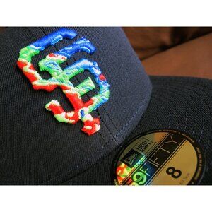 San Francisco Giants Infrared New Era 59FIFTY 5950 Fitted Cap sz 8 hat colorful